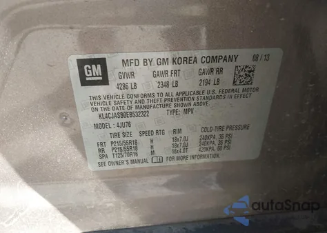 2014 Buick Encore z USA, uszkodzony, nr VIN KL4CJASB0EB532322